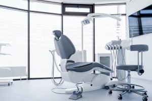 Dental chair and other accessories during Modern dental practice